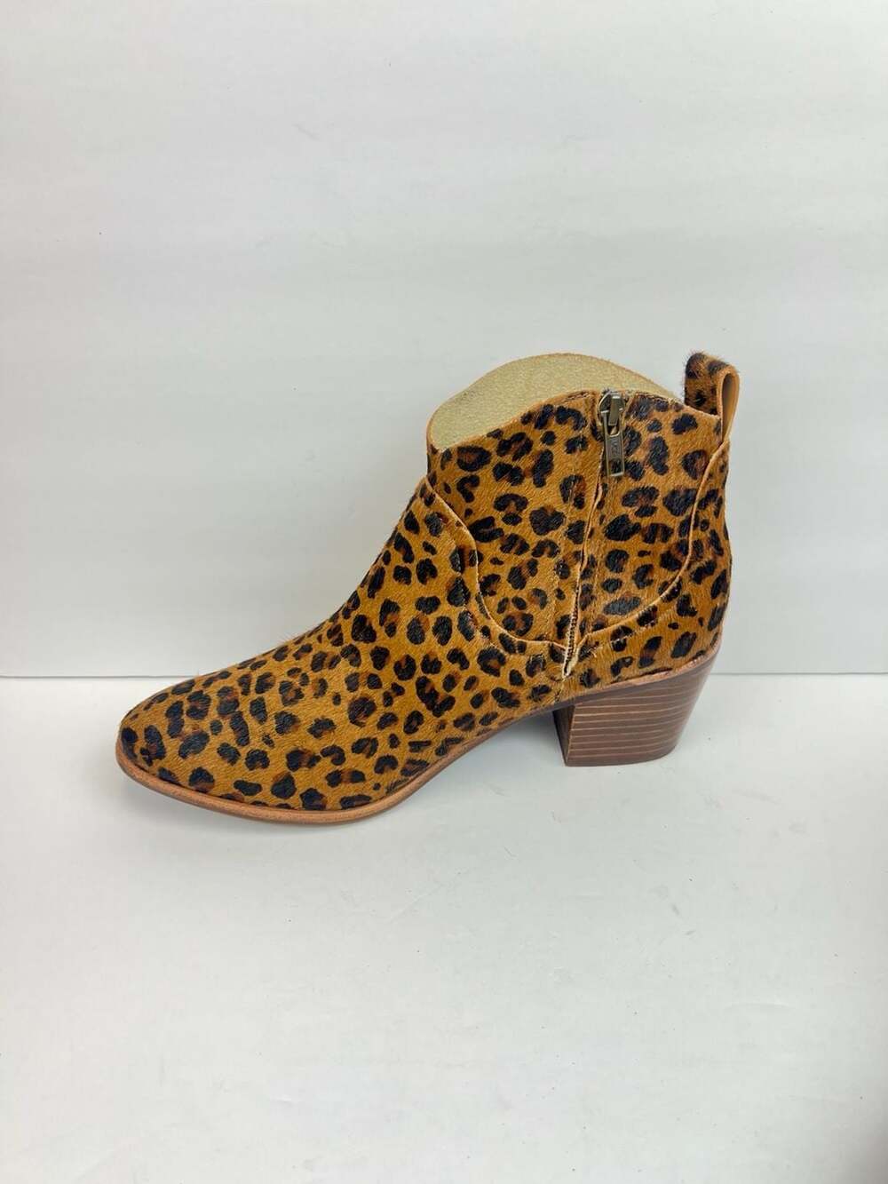 Ugg kingsburg calf hair leopard print zip up heel  ankle boots brown Size 10 - Picture 7 of 8